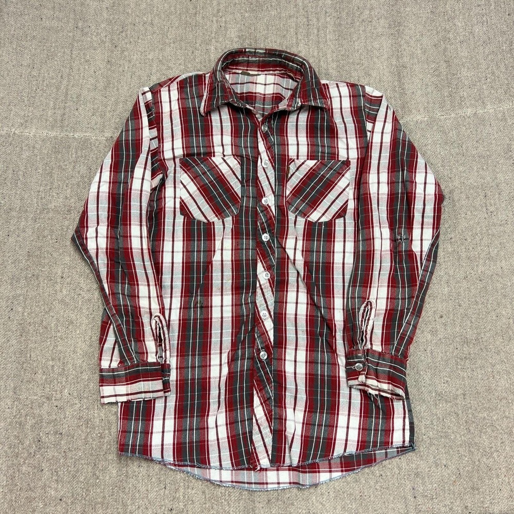 Vintage Hammill Flannel Shirt‎ Mens Medium Red 80s Plaid Work Wear